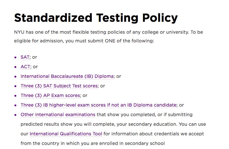 nyu testing policy