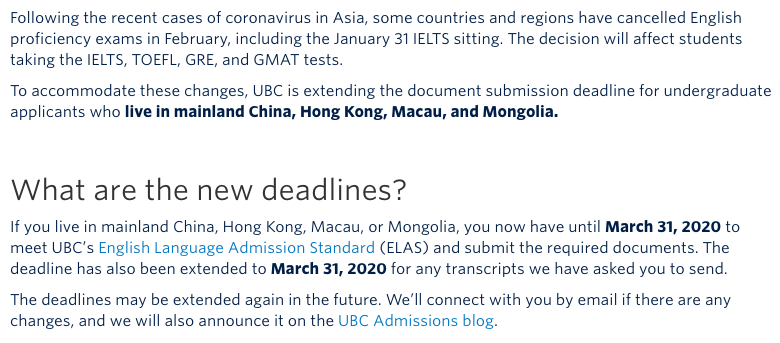 ubc - coronavirus - update